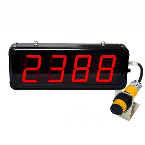 Cyfrowy licznik LED, 4-cyfrowy licznik podczerwieni do 9999,70 cm odległości, idealny do przenośników, warsztatów, szkół