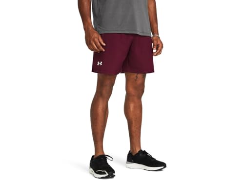 Image of Under Armour Men's 7 inch Launch Run Unlined Shorts Maroon /Maroon /White 5X-Large Inseam: 7,