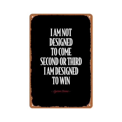 SMAZDFXX Cartelli in latta decorativi da parete retrò - Citazione di Ayrton Senna Textart Quotes Cartello in metallo decorativo da parete nero - 8x12 pollici