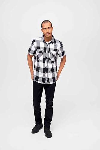Brandit Check Shirt Short Sleeve, Uomo, White/Black, Xl - 6