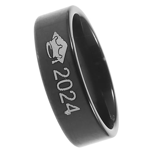 minkissy Anillo De Graduación De Metal Para Hombre y Mujer Anillo De Acero Inoxidable Temática De Graduación