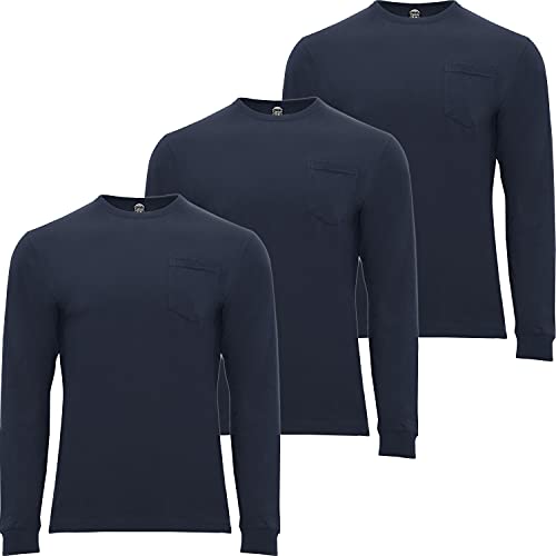 Camiseta Hombre Laboral | Manga Larga | Pack 3/5/10 | 100% Algodón (as4, Alpha, l, Regular, Regular, 3, L) Cover