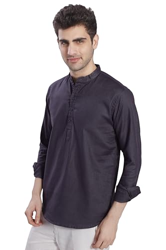 Image of DIVISIVE Men's Slim Fit Full Sleeves Cotton Short Kurta