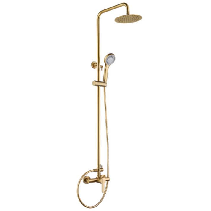 Kit de douche MICE extensible en or brossé pour transformer votre salle de bain en spa