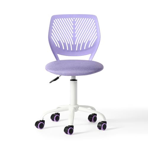 FurnitureR Silla de Oficina en casa, ergonómica, Ajustable, giratoria de Altura, Silla ejecutiva para Ordenador, para casa, Oficina, Estudio, Color Morado Claro