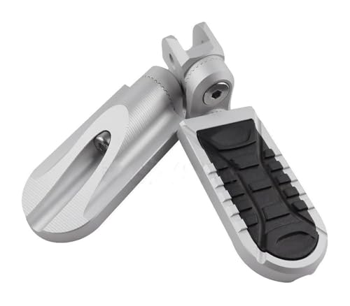 Repose-Pieds Moto 360 Rotatifs pour Fat Bob 114 Pilote Réglables Argent avec Adaptateur