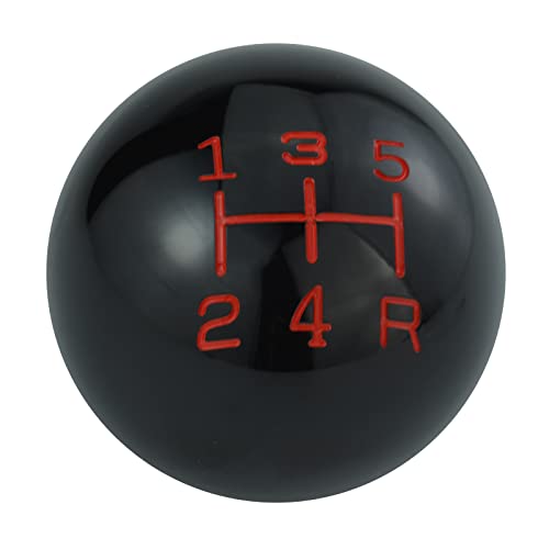 Arenbel 5 Speed Resin Shift Knob Ball Gear Lever Short Throw Shifter Racing Handle Replacement Fit Most Auto MT Vehicles, Black