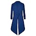MOFOVELY Mens Pirate Coat Steampunk Jacket Tailcoat Renaissance Jacket Halloween Hatter Costume (M,Blue)