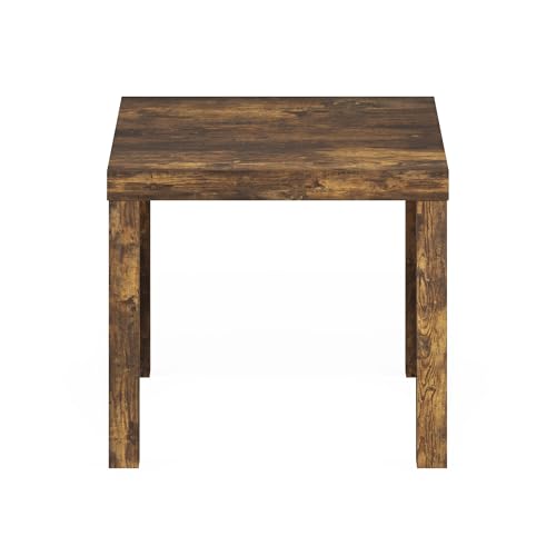 Image of Furinno Classic Side Table, Square Modern End Table with 1.8 inch Triple Thick Tabletop, Simple Night Stand, Bedside Table, Toolless Assembly, for Living Room, Bedroom, Amber Pine