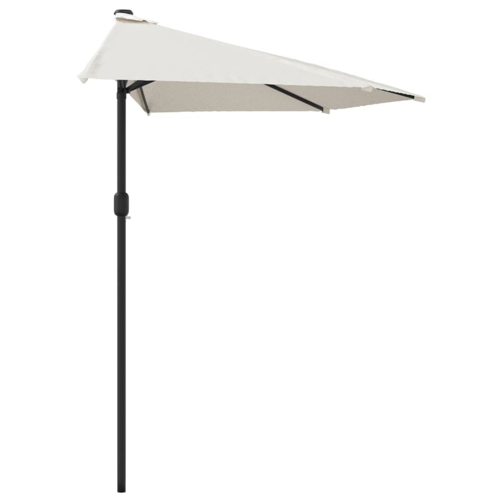 Ombrellone da balcone semicircolare, ombrellone per balcone e terrazzo, con manovella, semiombrellone con palo in alluminio e 5 stecche in acciaio, 300 x 155 x 223 cm, bordeaux
