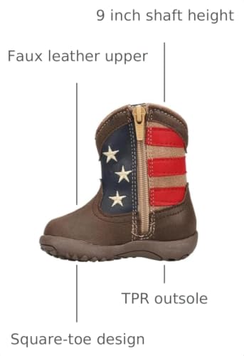 Image of ROPER Toddler Girls American Patriot Square Toe Casual Boots Mid Calf