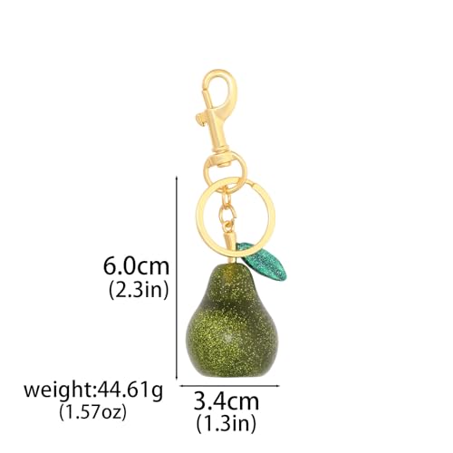 Image of Fruit Bag Charm Keychain - Gold Key Chain, Cute Purse Handbags Accessories - Beautiful Gift for Women