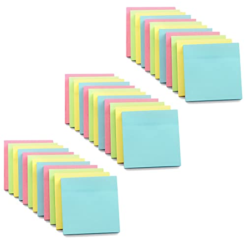 Notes adhésives amovibles repositionnables sans trace lot de 36 blocs pastel 76x76mm