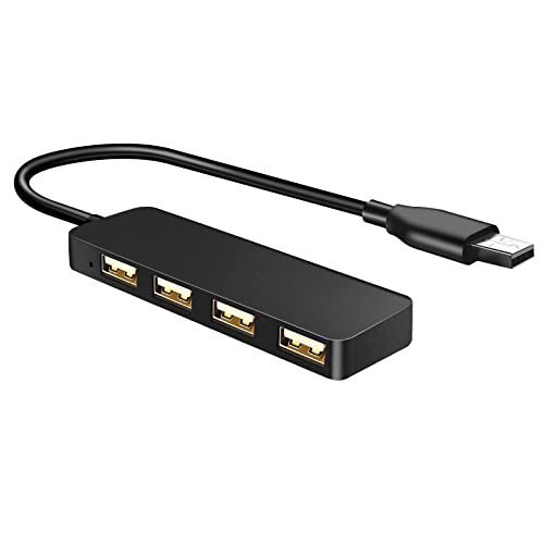 4-Buchsen USB-Hub, sehr dünn, tragbar, USB Splitter für iMac Pro, MacBook Air, Mac Mini/Pro, Surface Pro, Notebook PC, Laptop, USB-Sticks und mobile HDD Cover