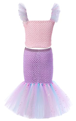 Disfraz completo de sirena para niñas 5-6 años miniatura 6