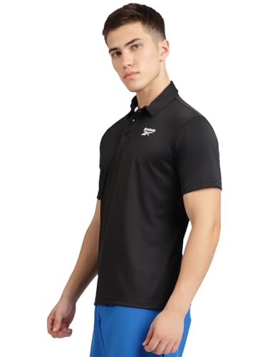Image of Reebok Men's Cotton Blend Sports Polo T-Shirt - Breathable Soft Half Sleeve Collar Tee for Men | Polo Tshirt for Men | Gym Casual Active