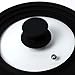 Houseables Universal Pot Lid, Pan Cover, Silicone, Tempered Glass, Black, Fits 6