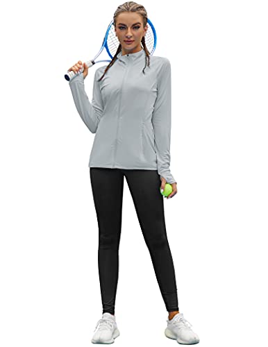 Coorun Women Full Zip Upf 50+ Sun Protection Hoodie Jacket Long Sleeve Sun Shirt Hiking Outdoor Performance With Pockets #TOP4