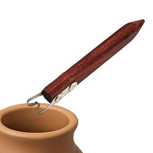 Pie de alfarería | Rascador para tallar mango de madera hecho a mano - Herramienta para moldear pies y bordes de cerámica, centrado, recortar, cortar cono, acristalar, lijar, moldear, girar, para