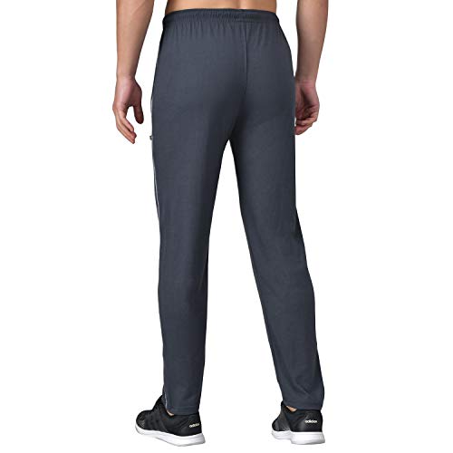 Image of eKools� Plain Trackpants for Men | Plain Trackpants | Basic Trackpants | Two Side Pockets with One Zip Pocket for Phone | 100% Cotton | Men's Trackpants (Pack of 2)