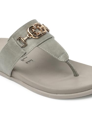 Image of ELLE Women's Flats Thong-Strap Sandals with Equestrian-Style Buckle