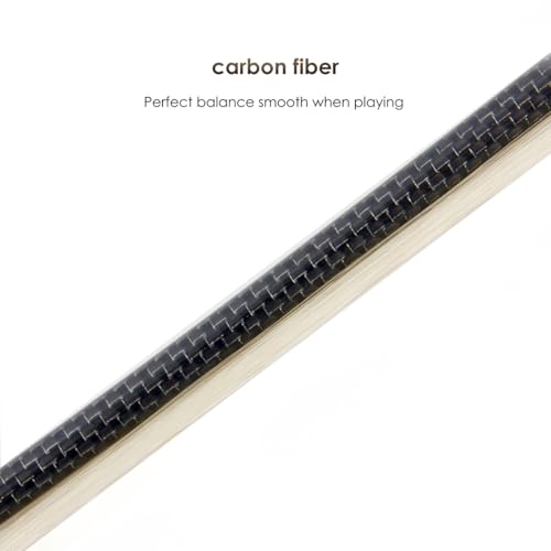 Image of Kmise Carbon Fiber Violin Bows: Lightweight Violin Bow 4 /4, Anti-Deformation Full Size Fiddle Bow, Ultra-Stretchy Horse Hair, Gift for Professional, Beginner, Adults, Kids Violins Practice (Black)
