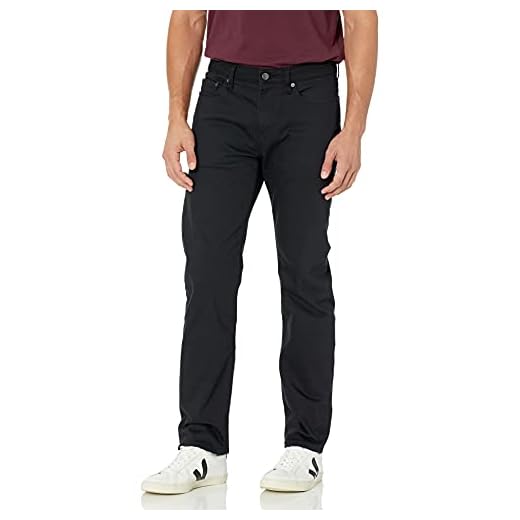 Amazon Essentials Jean Stretch Coupe Droite - couleurs abandonnées Homme, Noir, 38W / 30L