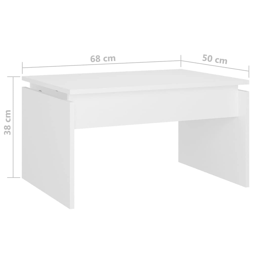 Couchtisch Weiß 68x50x38 cm Spanplatte