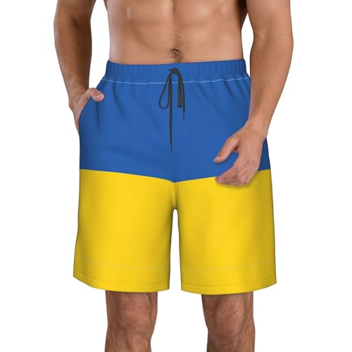 Pantalones cortos de playa para hombre ucranianos con forro de malla CHAbu