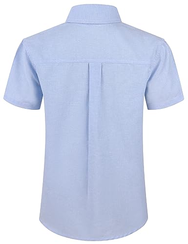 Spring&Gege Boys' Short Sleeve Uniform Oxford Shirt Cotton Solid Button Down Dress Shirts (4-14 Years)2