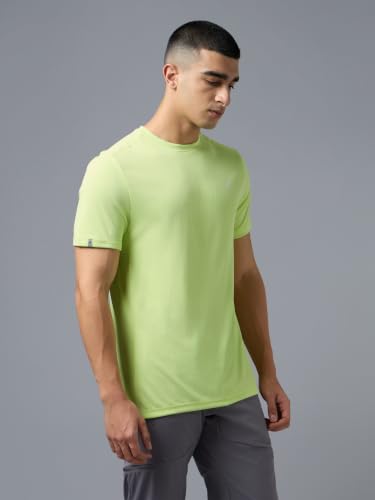 Image of TECHNOSPORT Men's Slim Fit Polyester Activewear Sports T-Shirt with Moisture-Wicking Comfort for Workout, Running & Gym