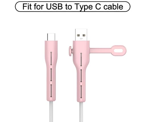 Image of Charging Cable Protector For Mobile Charger Cord Protector For Wires Usb Data Cable Cover Laptop Mobile Earphones Accessories Wire Organizer [Usb To C-Type ] (Pack Of 2) Multicolored