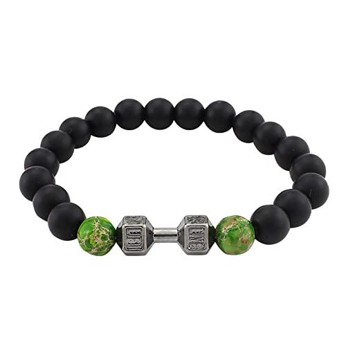 Rugged Watches Rock Beads - Mancuerna de metal con cuentas versátiles, 3 aretes de aro, talla única, Piedra emperador, No es una piedra preciosa