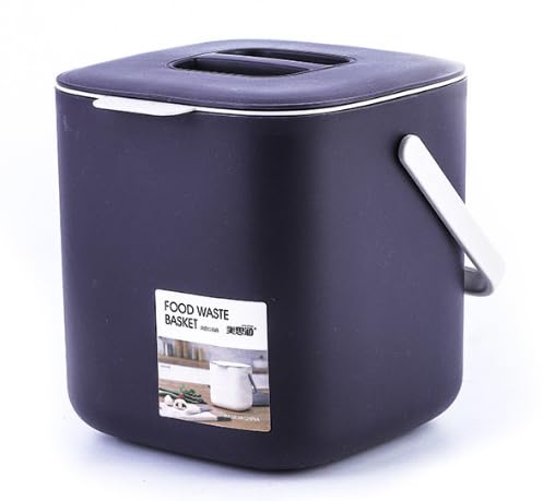 Grillix BiomüLleimer KüChe, 5L Komposteimer mit Sieb SpüLmaschinenfest, MüLleimer KüChe Klein mit Deckel und Griff Geruchsdicht, Herausnehmbarer Inneneinsatz, Leicht zu Reinigen