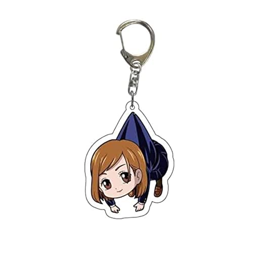 Careflection Jujutsu Kaisen Hanging Keychain Itadori Yuji Satoru Nobara Anime Double-Sided Transparent Acrylic Pendant (Nobara)