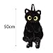 Fonowx Plüschtier Katze Rucksack, Damen Katzen Plüsch Rucksack, Niedliche Schultasche, Cute Plush Animal Cat Backpack, Plush Daypacks, Kitten Cartoon Backpack für Snack Handy Kosmetik, Schwarz