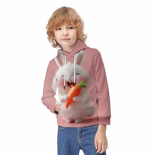 Pull sport à capuche garçon pour stopper le froid sweat 3D lapin ado - 3