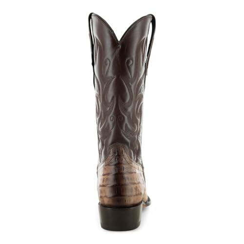 Image of Soto Boots Men's Gator Tail Print Cowboy Boots, Exotic Print Men's Cowboy Boots, Western Boots For Men H7006