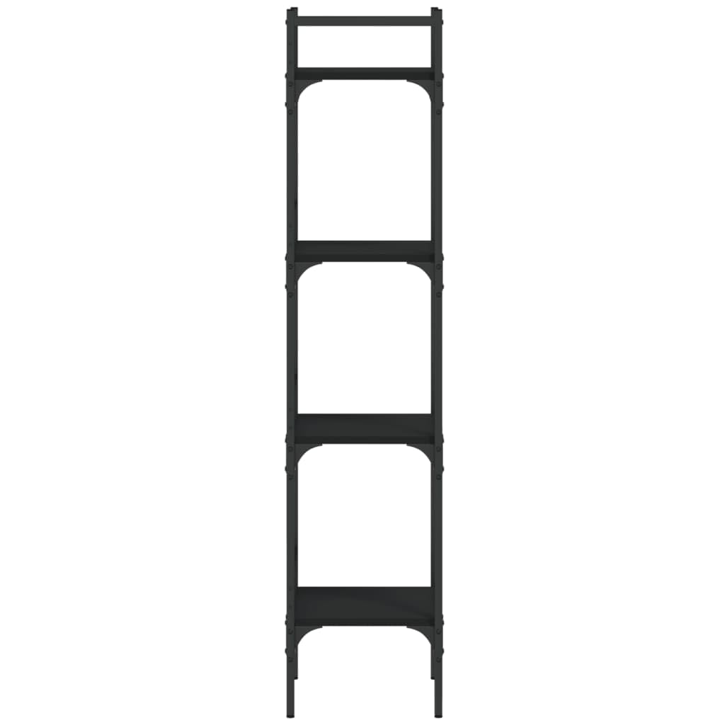 Scaffale a 4 livelli, in legno, nero, 35 x 30 x 138,5 cm