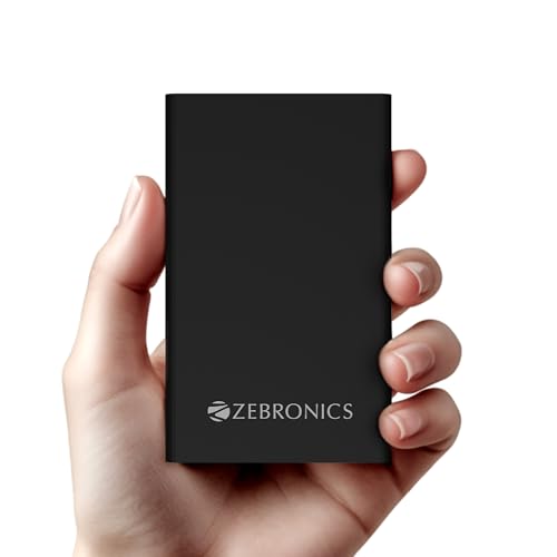 Image of ZEBRONICS EnergiTank 10MR1, Metal Power Bank, 10000 mAh, 22.5W Super Fast Charging PD 3.0 (PPS), Sleek & Stylish, Type C & USB Port, LED Indicator, for iPhone, Android, Tablets, Airpods (Midnight)