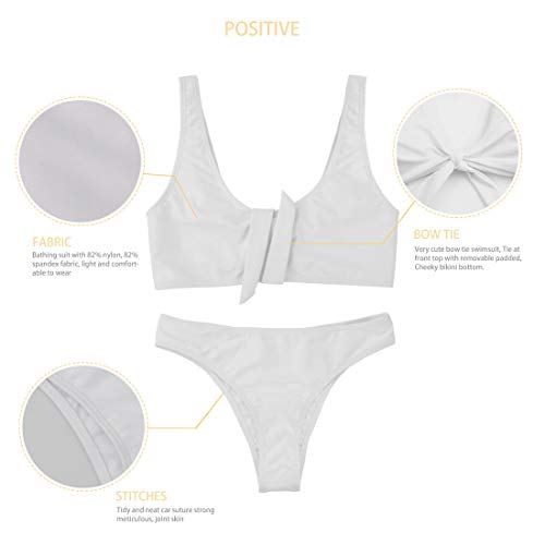 INSTANTARTS Women's Sexy Bikini Swimsuit Tie Knot Front Swimwear Two Pieces Set4