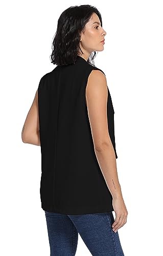 V VOCNI Long Vest for Women Sleeveless Blazer Vest Open Front Button Lapel Duster Trench Cardigan Top3