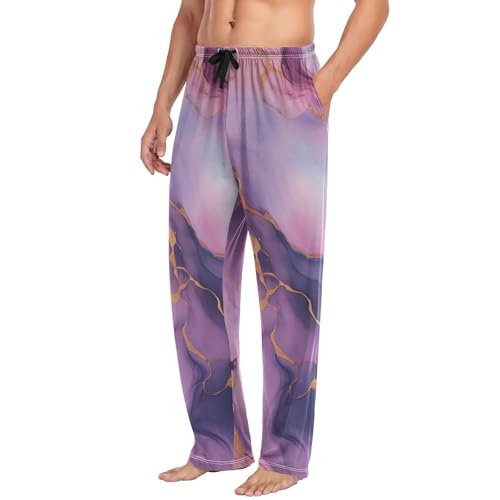 Men's Pajama Pants Abstract Marble Print Sleep Pajama Lounge Pant with Pockets, Elastic Waistband4