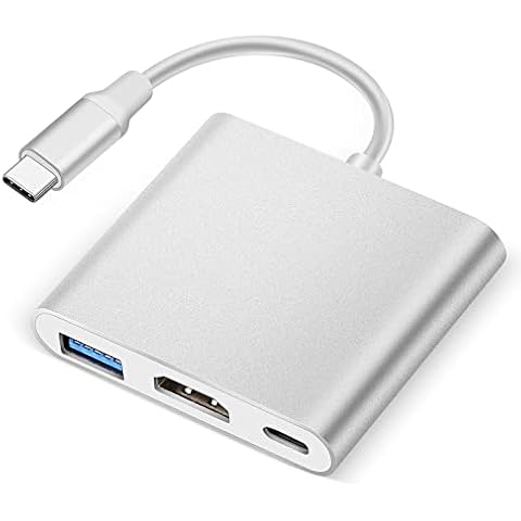 USB C to HDTV Adapter, Tsemy USB C Type C Multiport Adapter, 3 in 1 hub Thunderbolt 3 Converter to HDTV 4K+USB 3.0+USB-C Fasting Charging Port, Compatible for MacBook/MacBook Pro/air/Chromebook Cover