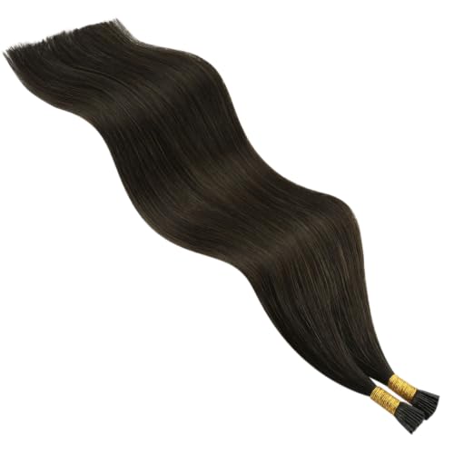 Image of YoungSee I Tip Extensions Ash Brown Itip Human Hair Extensions Dark Brown 14 Inch I Tips Hair Extension Real Human Hair Short Itip Hair Extension for Short Hair Tip Extension 70 Strands 50g