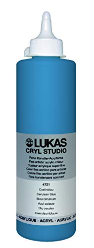 Peinture acrylique bleu coeline LUKAS Cryl Studio à haute opacité 500ml