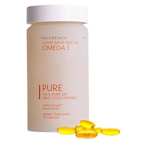 Vegan Omega 3 Capsule Supplement, Plant-Based Omega 3 Fish Oil Alternative, 90 Capsules – Cold Pressed from Clary Sage Seed – Kosher – Omega 3 Fatty Acid Supplement