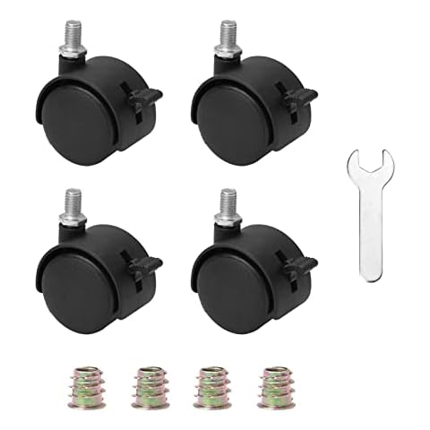 Juego de 4 ruedas giratorias de nailon con freno Cover