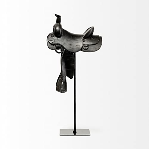 Escultura Decorativa de Caballo de Metal y Resina 16 pulg miniatura 3