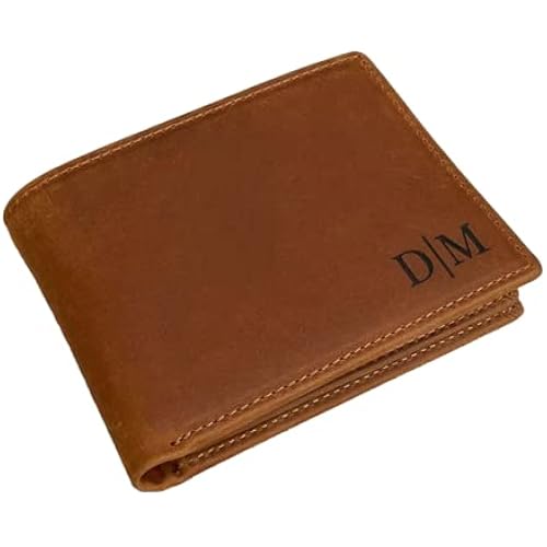 Personalized Leather Men's Wallet, Custom Wallet, Engraved Wallet, Gift For Him/Husband/Boyfriend/Anniversary/Dad/Son/Christmas (Brown)